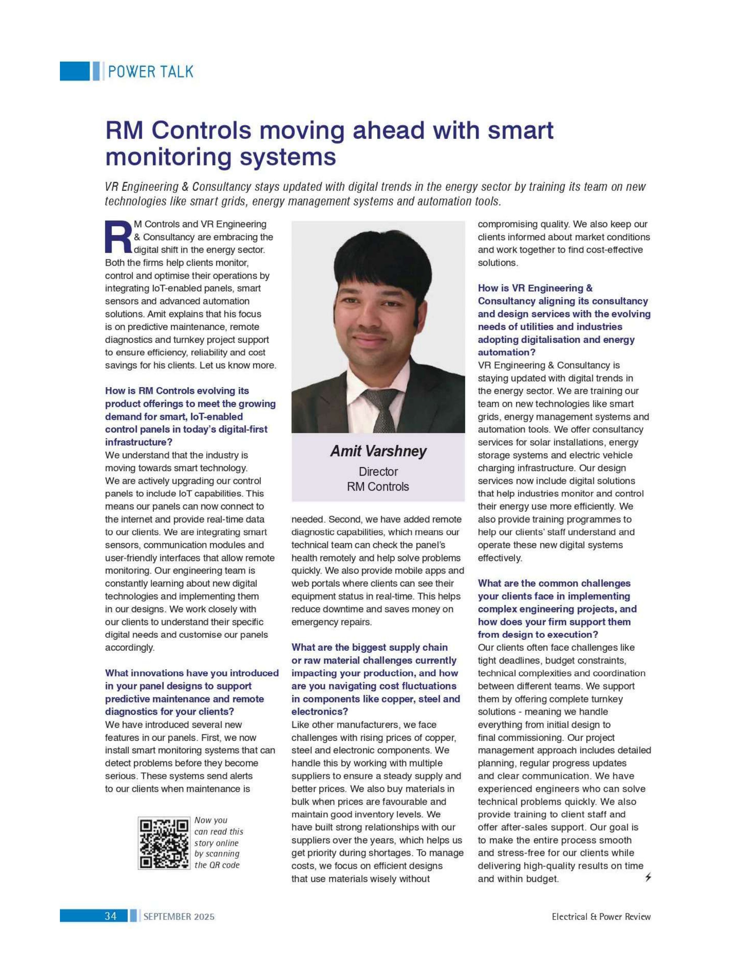 RM Controls moving ahead with smart monitoring systems